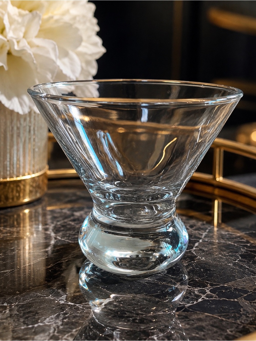 Grey Goose Etched Goose Footed Martini Cocktail Glass Barware Pair of Two
